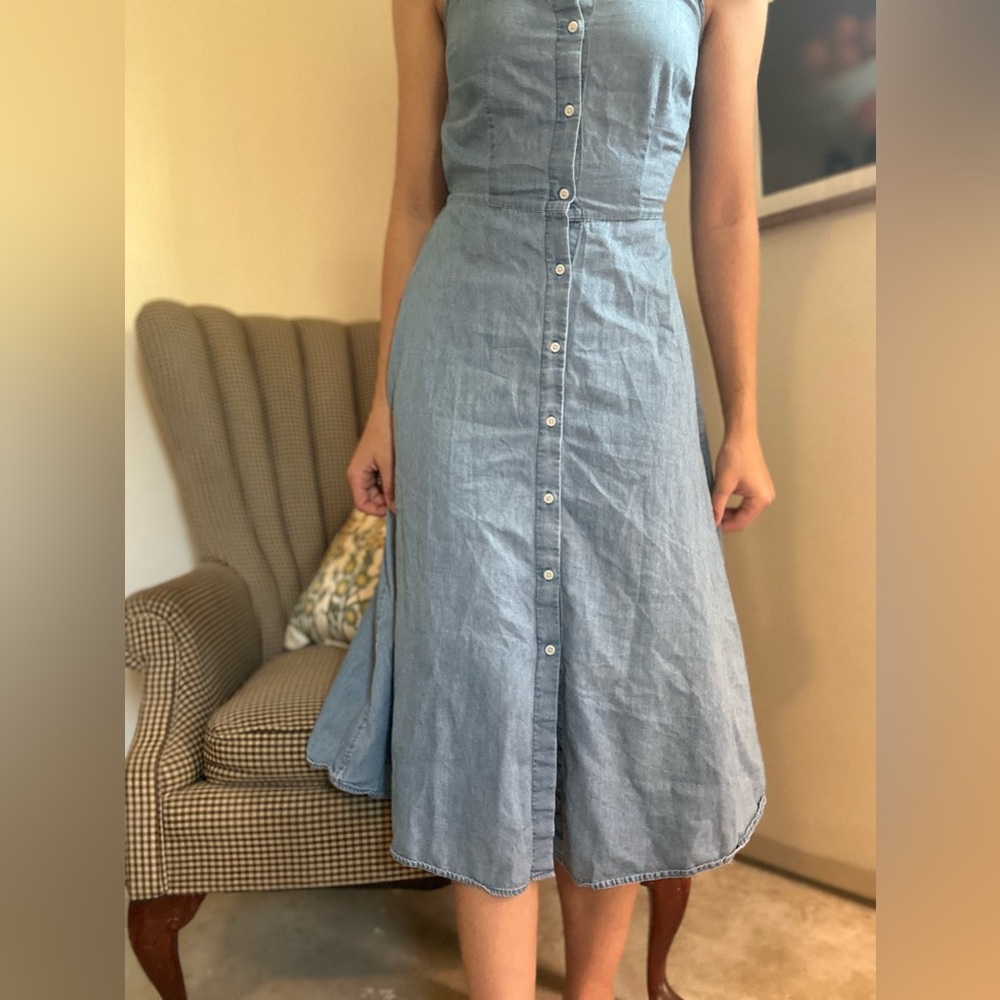 Xhilaration Women's Denim look dress in Soft Blue